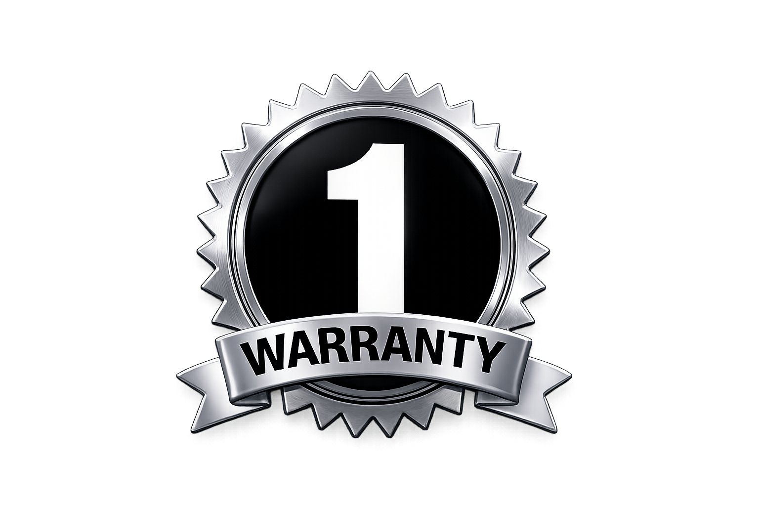 1 Year Warranty Metallic Badge