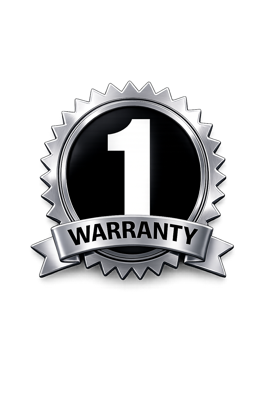 1 Year Warranty Metallic Badge